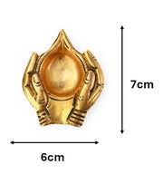 Traditional Brass Leaf Diya for Puja Essential Pooja Article for Aarti Arti Deepak Deepam for Home Temple Décor Accessory Gifts (Leaf Diya)