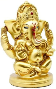 BangBangDa Hindu God Lord Ganesha Idol - Indian Ganesh Statue Sculpture India Murti Pooja Item Home Office Mandir Temple Puja Decor Yoga Zen Meditation Altar Shrine Kit Religious Gifts