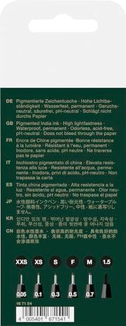 Faber-Castell Art & Graphic Pitt Artist Pen India Ink Pen, Black, Wallet Of 4, For Art, Craft, Drawing, Sketching, Home, School, University, Colouring