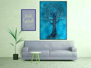 AVA Collections Tapestry Multicoloured Wall Hanging Psychedelic Tapestries Indian Cotton Poster Picnic Sheet Wall Decor Blanket Wall Art Hippie Bedroom Décor (Purple, Meditation Yoga)