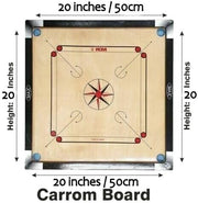 Carrom Board - Apex Indian Wooden Carrom Board - Size 50 x 50cm (20 INCH 2) - 2+ Players - Age 6+