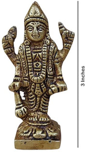 Crafts of India Lord Vishnu Small Brass Statue - Divine Décor, 3-inch Handcrafted Hindu Sculpture for Home Altar and Spiritual Spaces
