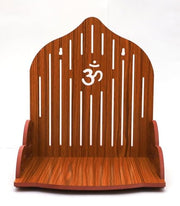 Kalakriti MDF Wooden Temple |Indian Pooja Mandir for Home and Office| Wall Mounted Temple Hindu Gift| Puja Stand with Om Leaf
