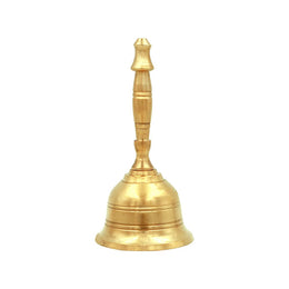 Shubhkart Nitya GOL Ghanti for Pooja & Rituals | Pure Brass Bell for House & Temple Prayers | Puja Mandir Bell for Arti | Puja Essentials for Home Mandir | Traditional Pooja Item – 9.5 cm, 110g
