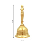 Shubhkart Nitya GOL Ghanti for Pooja & Rituals | Pure Brass Bell for House & Temple Prayers | Puja Mandir Bell for Arti | Puja Essentials for Home Mandir | Traditional Pooja Item – 9.5 cm, 110g