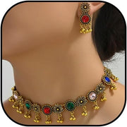 Indian Jewelry Sets for Women Indian Wedding Bridal Traditional Bohemian Jewellery Set Antique Oxidized Ethnic Party Prom Wear Statement Necklace Earring
