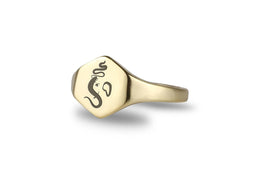 14k Gold Ganesha Signet Ring - Engraved Indian Ganesha Ring - Gift For Her - Unisex Ring · Hindu Jewelry