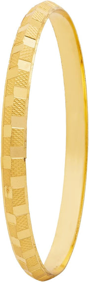 Bodha Traditional Indian Self Design Amritsari Gold Colour Sikh Kada for Men SJ_3452_2.8, 2.8, Brass, crystal