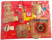 Crafts of India Shri Maha Lakshmi Chalisa and Shri Sampoorna Mahalakshmi Yantra for Wealth and Prosperity