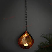 TIED RIBBONS 2 Set Wall Hanging Tea Light Candle Holders | Iron, Golden | 18 Inch | Votive Sconce Candle Holder for Home, Living Room, Wedding, Accents Decor, Ganesh Chaturthi, Diwali Decorations