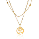 LIKGREAT Women Necklace Indian Yoga Aum Om Ohm Sanskrit Pendant Necklaces Hindhu Symbol Jewelry for Women Girls