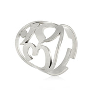 Om Ring for Women Men Stainless Steel Indian Sanskrit Symbol Aum Om Ohm Opening Ring Meditation Jewelry Gift