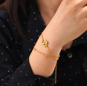 UNIFT Aum Om Ohm Sanskrit Symbol Bracelet For Women,Hindu Spiritual Harmony Amulet Stainless Steel Yoga Charm Cuff Bracelet Jewelry Accessory