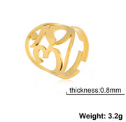 Om Ring for Women Men Stainless Steel Indian Sanskrit Symbol Aum Om Ohm Opening Ring Meditation Jewelry Gift