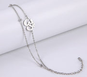 UNIFT Aum Om Ohm Sanskrit Symbol Bracelet For Women,Hindu Spiritual Harmony Amulet Stainless Steel Yoga Charm Cuff Bracelet Jewelry Accessory