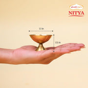 Shubhkart Handmade Solid Brass Indian Oil Lamp Pyali Diya for Puja & Other Religious Rituals | Home Décor, Office & Temples | Festive Gifts (Large)