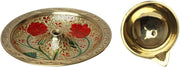 Small Minakari Diya Deepak Pooja Puja Item Religious Brass Oil Lamp Essential Indian Traditional Festival Diwali Decorations Aarti Diya Lighting Accessories Gift items Lanterns Lamps(Size:-3