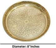 LAKSHMI'S EAGLE Pooja Thali Set Of 7 Pcs Indian Decorative Puja Items Aarti Plate For Temple, Wedding Home Décor Karwachauth Thali Set Brass Tika Thali Diwali Decoration Gifts