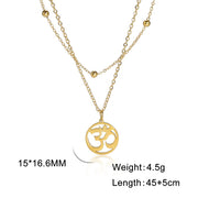LIKGREAT Women Necklace Indian Yoga Aum Om Ohm Sanskrit Pendant Necklaces Hindhu Symbol Jewelry for Women Girls