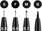 Faber-Castell Art & Graphic Pitt Artist Pen India Ink Pen, Black, Wallet Of 4, For Art, Craft, Drawing, Sketching, Home, School, University, Colouring