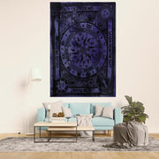 AVA Collections Tapestry Multicoloured Wall Hanging Psychedelic Tapestries Indian Cotton Poster Picnic Sheet Wall Decor Blanket Wall Art Hippie Bedroom Décor (Purple, Meditation Yoga)