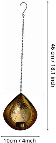 TIED RIBBONS 2 Set Wall Hanging Tea Light Candle Holders | Iron, Golden | 18 Inch | Votive Sconce Candle Holder for Home, Living Room, Wedding, Accents Decor, Ganesh Chaturthi, Diwali Decorations