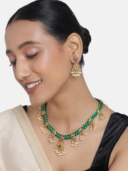 Aheli Wedding Wear Gold Tone Goddess Engraved on Coin Long Necklace Set South Indian Traditional Bollywood Fashion Jewelry Set for Women