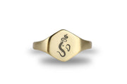 14k Gold Ganesha Signet Ring - Engraved Indian Ganesha Ring - Gift For Her - Unisex Ring · Hindu Jewelry
