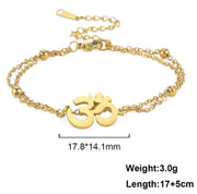 UNIFT Aum Om Ohm Sanskrit Symbol Bracelet For Women,Hindu Spiritual Harmony Amulet Stainless Steel Yoga Charm Cuff Bracelet Jewelry Accessory