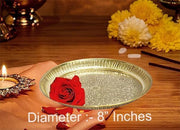Universal Hub Pooja Thali Set Of 5 Pcs Serving Plate Decorative Tray Indian Puja Items Aarti Plate For Temple, Wedding Home Décor Mandir Brass Tika Thali Wedding Thali Decoration Diwali Gifts