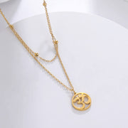 LIKGREAT Women Necklace Indian Yoga Aum Om Ohm Sanskrit Pendant Necklaces Hindhu Symbol Jewelry for Women Girls