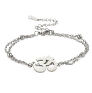 UNIFT Aum Om Ohm Sanskrit Symbol Bracelet For Women,Hindu Spiritual Harmony Amulet Stainless Steel Yoga Charm Cuff Bracelet Jewelry Accessory