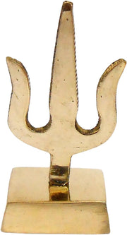 Crafts of India Brass Shiva Trishul Trident Spiritual Hindu Tabletop - 2.5 Inches