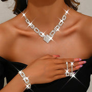 Zoestar Crystal Bridal Wedding Jewelry Set Rhinestone Necklace Earrings Sets Formal Costume Jewelry for Women and Brides