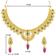 Aheli Wedding Wear Gold Tone Goddess Engraved on Coin Long Necklace Set South Indian Traditional Bollywood Fashion Jewelry Set for Women