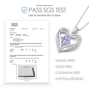 CDE Necklaces for Women Birthstone Pendant, Sterling Silver Love Heart Rose Gold Jewellery Gifts for Mum Her Wife Girlfriend Anniversary Birthday Mothers Day