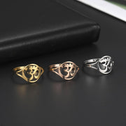 Aum Om Ohnom Ring for Women Men Stainless Steel Sanskrit Symbol Om Ring Indian Spiritual Jewelry Meditation Gift