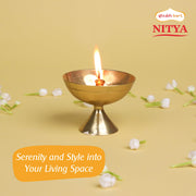 Shubhkart Handmade Solid Brass Indian Oil Lamp Pyali Diya for Puja & Other Religious Rituals | Home Décor, Office & Temples | Festive Gifts (Large)