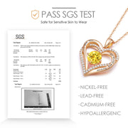 CDE Necklaces for Women Birthstone Pendant, Sterling Silver Love Heart Rose Gold Jewellery Gifts for Mum Her Wife Girlfriend Anniversary Birthday Mothers Day