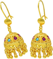 Women's Trend Gold Plated Indian Jhumka Earrings Geometric Dangle Banquet Fashion Jewelry Accessories Stylish Outfits Engagement Earrings