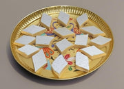 BRACOP® Brass Pooja Thali Indian Aarti Thali Pooja Samagri Decorative Plate Puja Thali Religious Items Home Temple Accessories Round Shape Serving Platters Gifts Set Of 5 Pcs Diwali Gifts