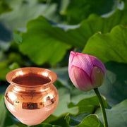 NAISHA Indian 100% Copper Kalash, Lota for Puja Wedding Purpose Temple Decoration 500 ML (10 CM, Height)