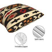 HOSTECCO Aztec Tribal Cushion Covers 45x45 cm Pack of 4 Ethnic Geometric Cushion Cases Western Decorative Pillow Cases for Sofa Bed