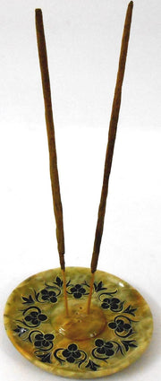 Crafts of India Soapstone Floral handcarved Incense Holder for Yoga Meditation Hold 5 Incense Sticks