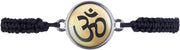 Mylery Bracelet with Om Sign Buddha Hindu Gold Silver or Bronze 16 mm, 16 cm, Glass