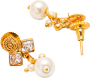 Bodha Traditional Indian Indian Antique Gold Jewellery, Necklace Set with Earrings for Women (SJN_79), Brass, No Gemstone