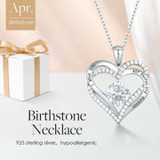 CDE Necklaces for Women Birthstone Pendant, Sterling Silver Love Heart Rose Gold Jewellery Gifts for Mum Her Wife Girlfriend Anniversary Birthday Mothers Day