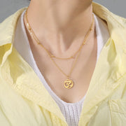 LIKGREAT Women Necklace Indian Yoga Aum Om Ohm Sanskrit Pendant Necklaces Hindhu Symbol Jewelry for Women Girls