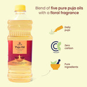Satvik 450ml Pure Puja Oil for Diya | Smokeless Til Oil for Aarti & Festivals | Handmade Sesame for Deepam | Daily Puja & Hawan Essentials | Available in 450ml & 900ml
