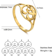 Aum Om Ohnom Ring for Women Men Stainless Steel Sanskrit Symbol Om Ring Indian Spiritual Jewelry Meditation Gift